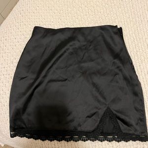 Black silky adika skirt